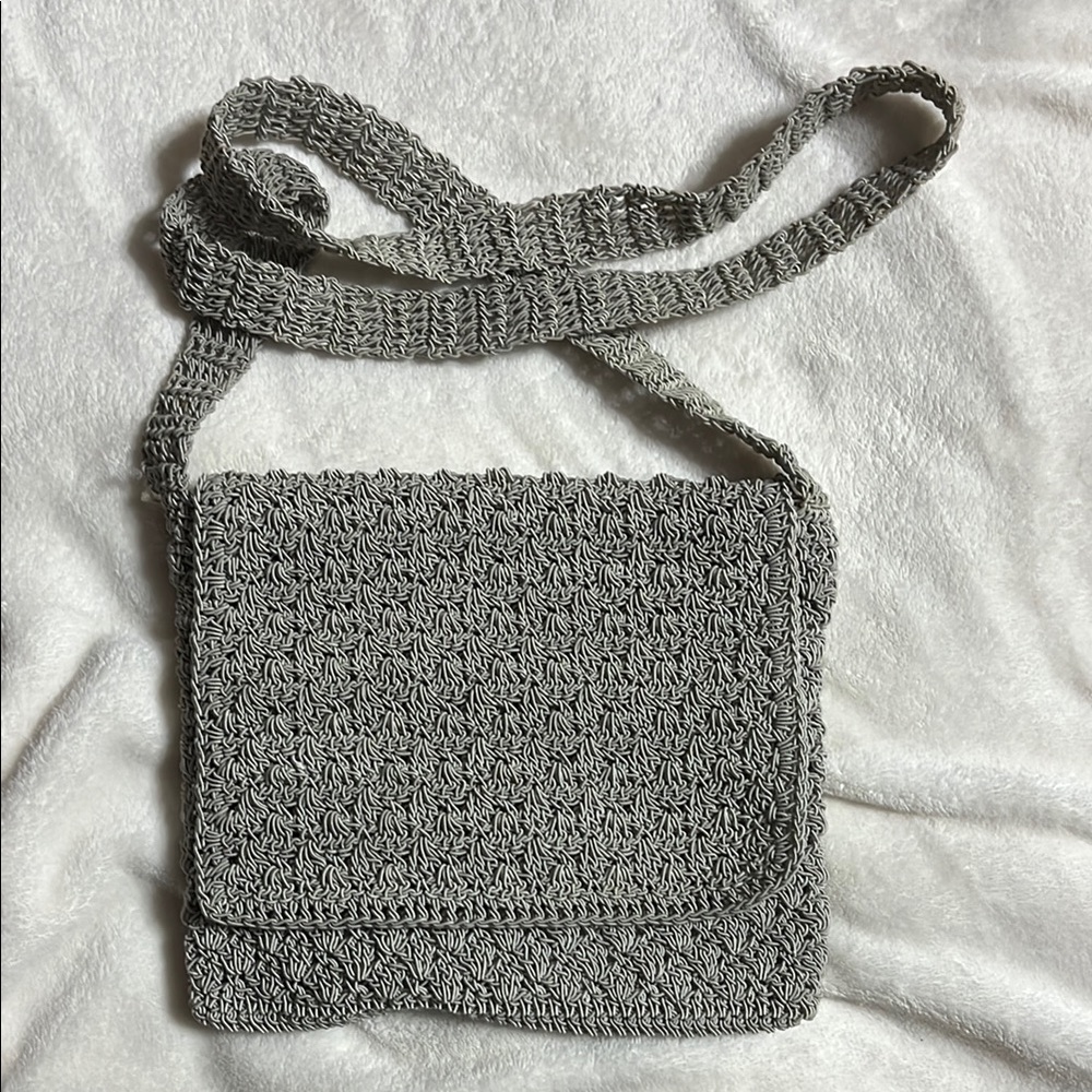 Frankie & Johnnie Gray Woven Crossbody Bag